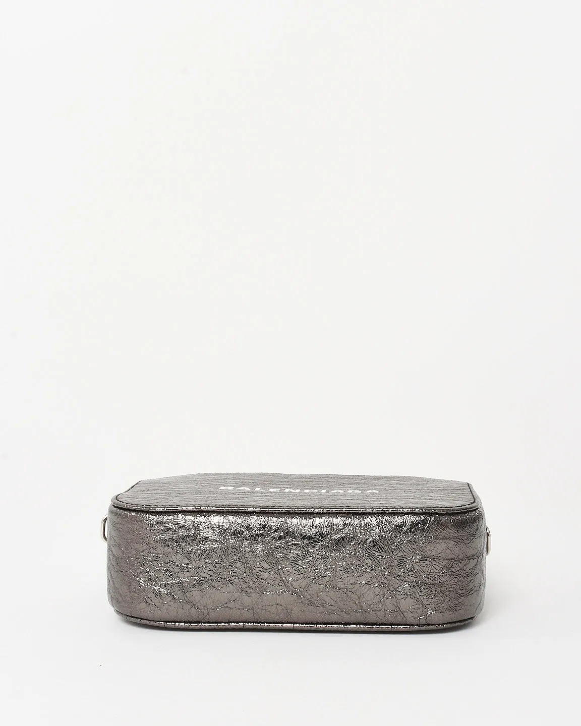 Balenciaga Black Metallic Textured Calfskin Leather Everyday XS Camera Bag