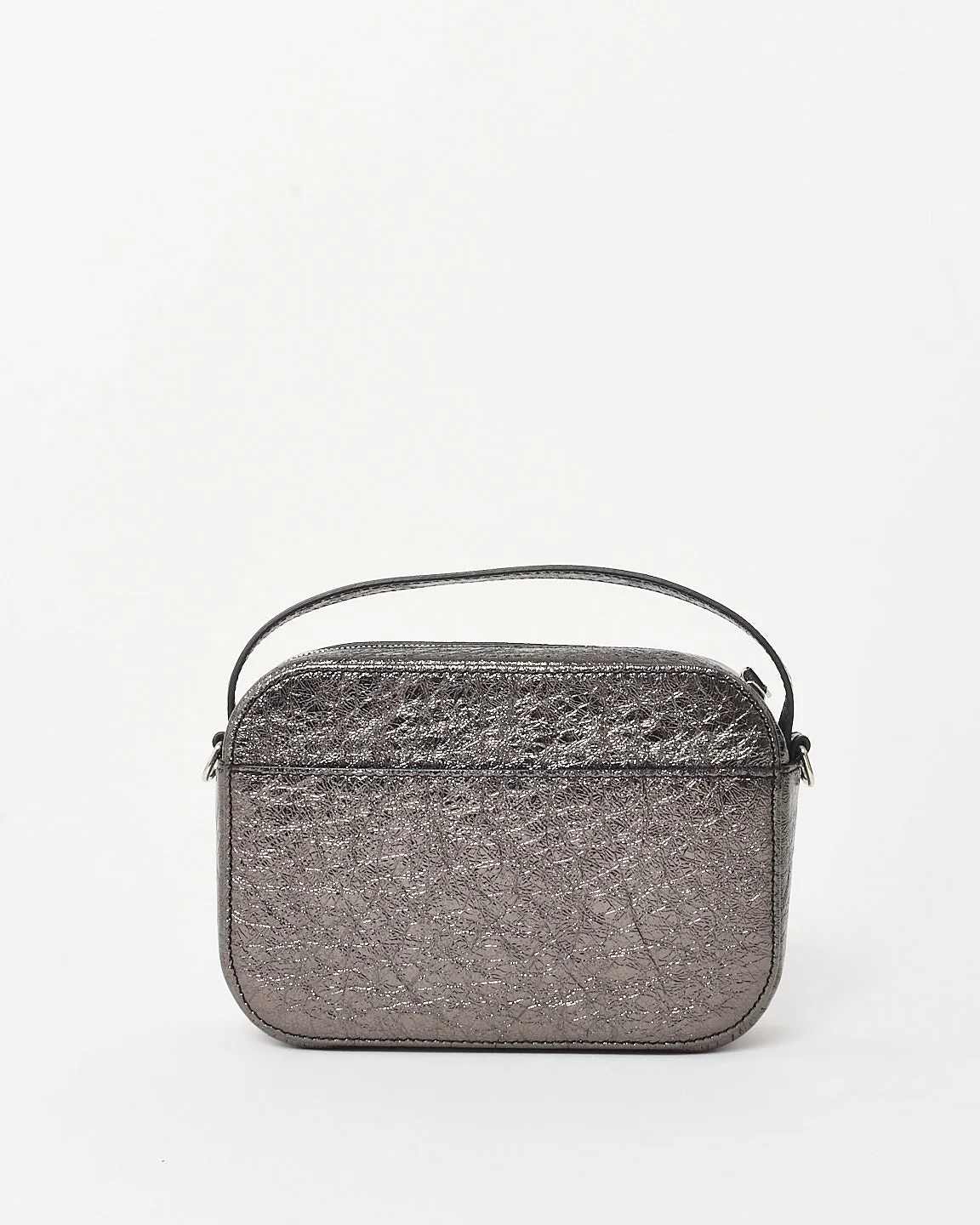 Balenciaga Black Metallic Textured Calfskin Leather Everyday XS Camera Bag