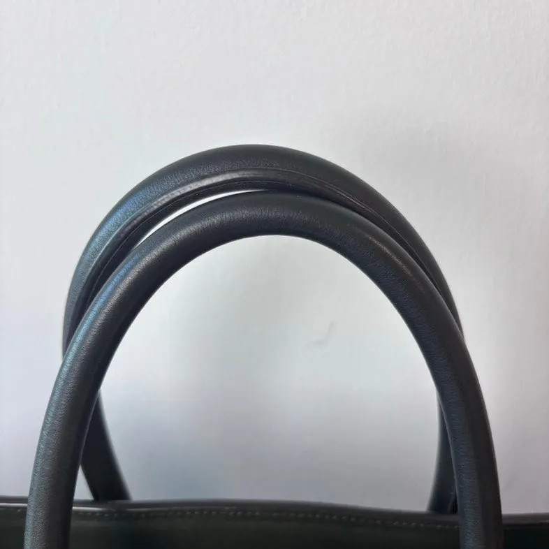 Celine Luggage Phantom Green Suede Tote Bag Large