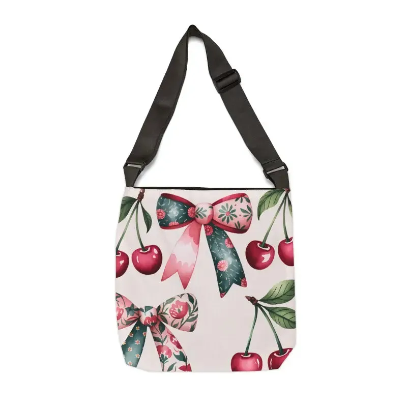Chic Coquette Style Tote Bag with Bows and Cherries