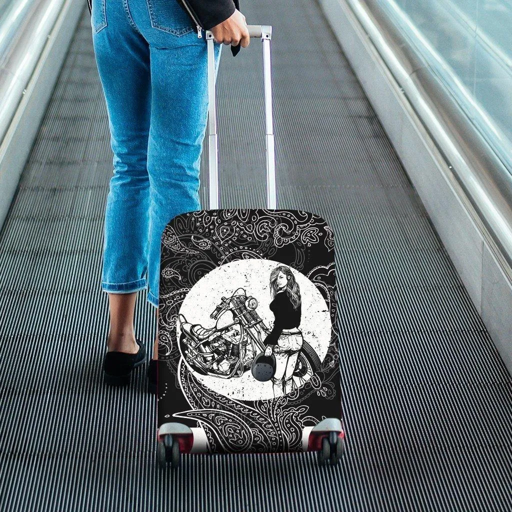 Girl Biker Luggage Cover