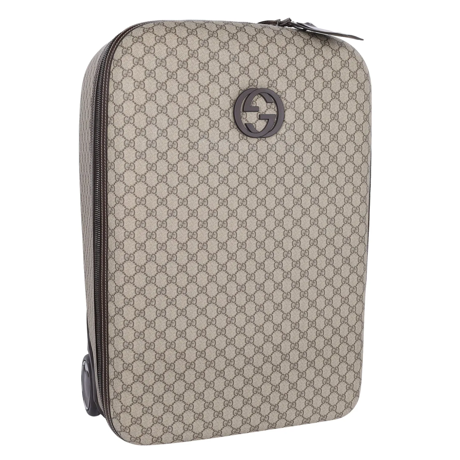 Interlocking Trolley GG Coated Canvas Rolling Suitcase (Authentic Pre-Owned)