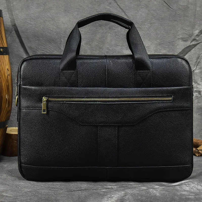 Men's Business Briefcase Fit 15" Laptop Genuine Leather Handbag