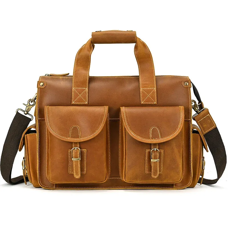 Top Grade Quality Laptop Briefcase Bag Notebook PC Shoulder Bag For Business Man Vintage