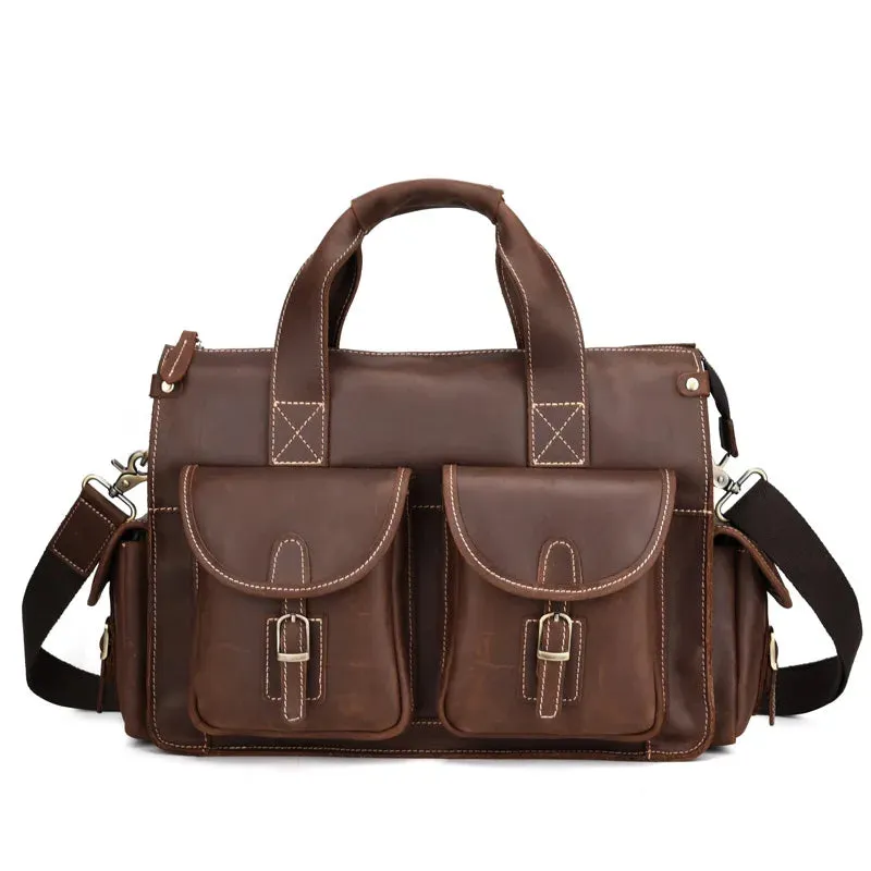 Top Grade Quality Laptop Briefcase Bag Notebook PC Shoulder Bag For Business Man Vintage