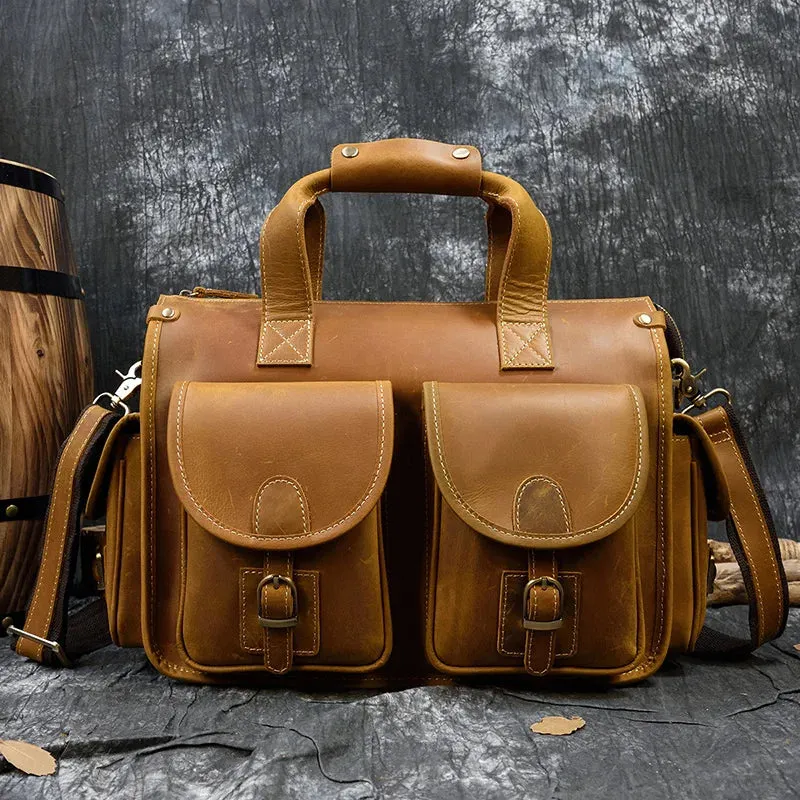 Top Grade Quality Laptop Briefcase Bag Notebook PC Shoulder Bag For Business Man Vintage