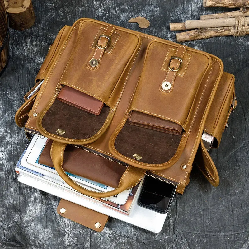 Top Grade Quality Laptop Briefcase Bag Notebook PC Shoulder Bag For Business Man Vintage