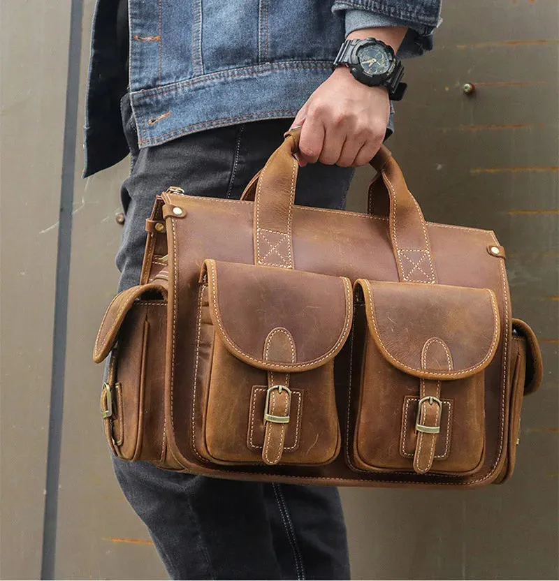 Top Grade Quality Laptop Briefcase Bag Notebook PC Shoulder Bag For Business Man Vintage